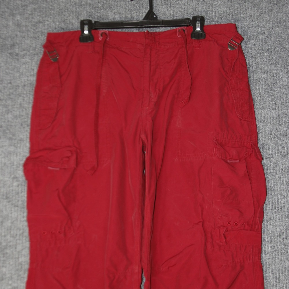 Gap Cargo Pants Mens M Red Utility Gorpcore Techwear Wide Leg Zipper Hem - Picture 3 of 9